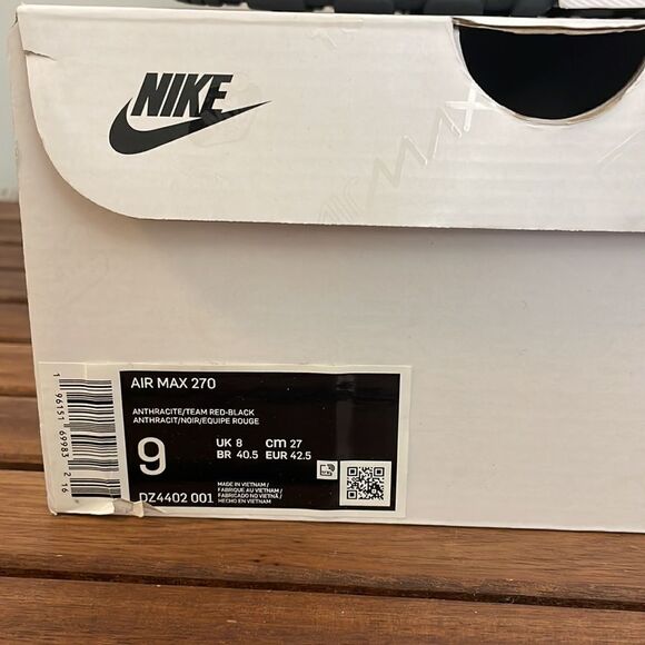 Nike Air Max 270 Anthracite Men Size 9 Women Size 10.5(DZ4402-001) - Picture 13 of 15